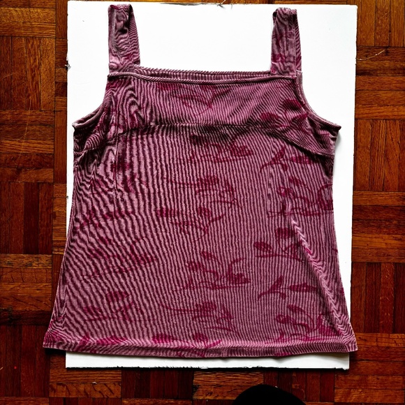 vintage 90s /80s square neck stretchy rose print top - Picture 3 of 8